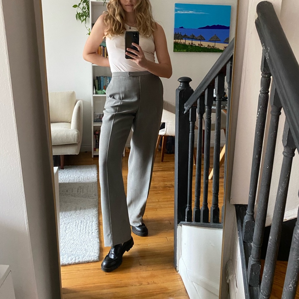 ARMANI COLLEZIONI VINTAGE wool blend wide leg trousers